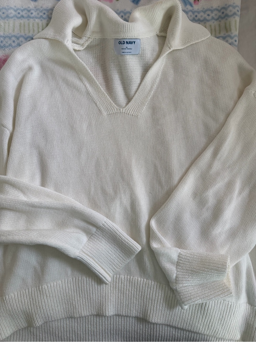 Old Navy Cream Cowl-Neck Pullover Sweater